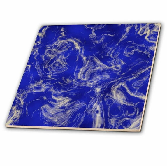 3dRose, Blue Marbled Paint, 4 Inch Ceramic Tile