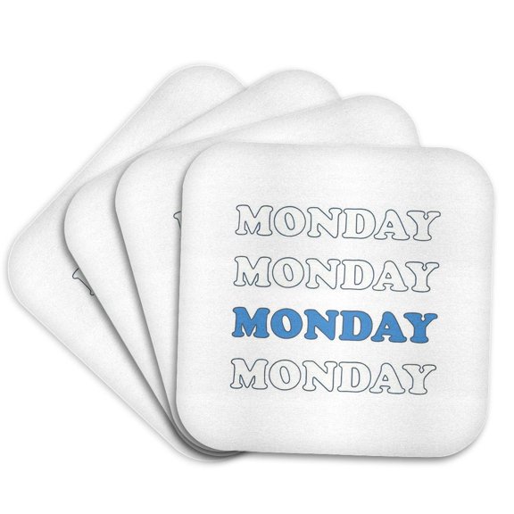 3drose, Blue Monday January Sad Observance, Set of 4 Coasters - Soft