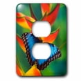 thumbnail image 1 of 3dRose, Blue Morpho Butterfly sitting on tropical Heliconia flowers, 2 plug outlet cover, 1 of 1