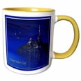 thumbnail image 1 of 3drose, Blue Ocean Lighthouse, Happy Fathers Day, 3d, 11oz Two-tone Yellow Mug, 1 of 6