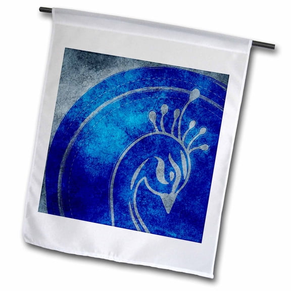 3dRose, Blue Peacock Face - Animals - Bird Art, 12 x 18 inch Garden Flag