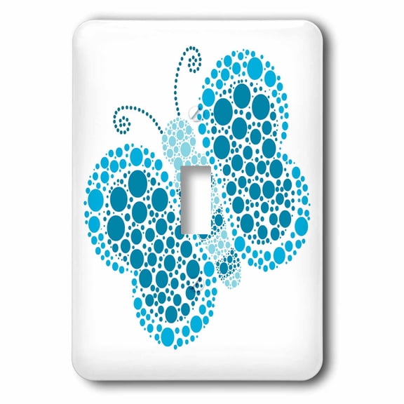 3dRose, Blue Pointillism Butterfly, single toggle switch