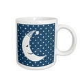 thumbnail image 1 of 3drose, Blue Polka Dot Sleeping Moon Art - Astronomy - Sky, 11oz Mug, 1 of 6