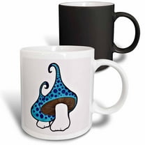 3drose, Blue Polkadot Mushroom, 11oz Magic Transforming Mug