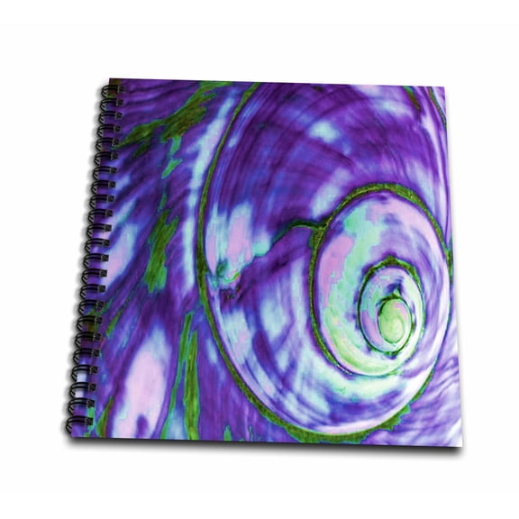 3dRose, Blue Sea Shell Dreams, Drawing Book 8 x 8 inch