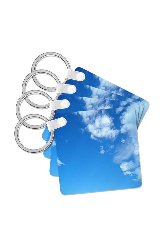 , Blue Sky and White Clouds, set of 4 Key Chains