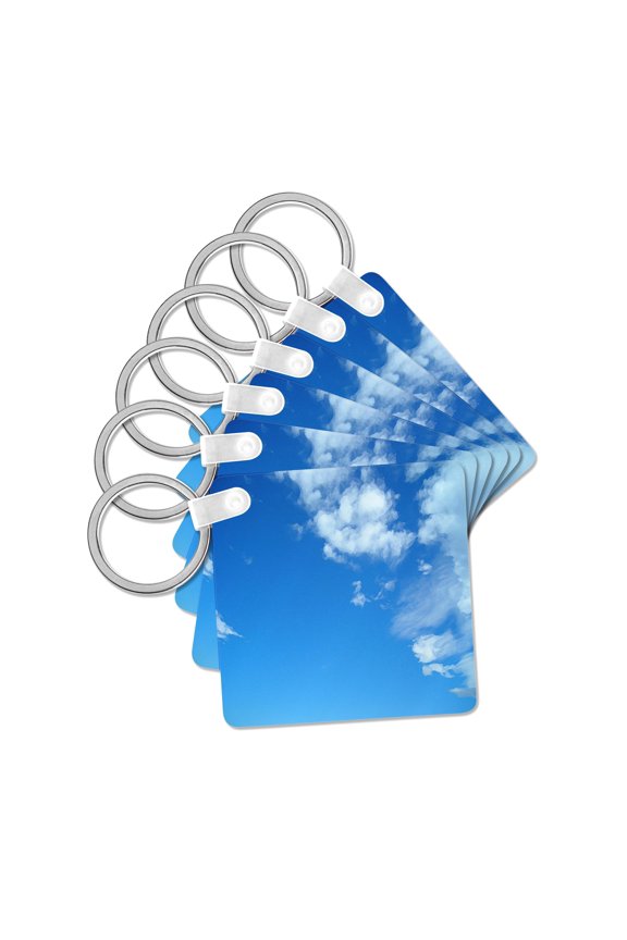 , Blue Sky and White Clouds, set of 6 Key Chains