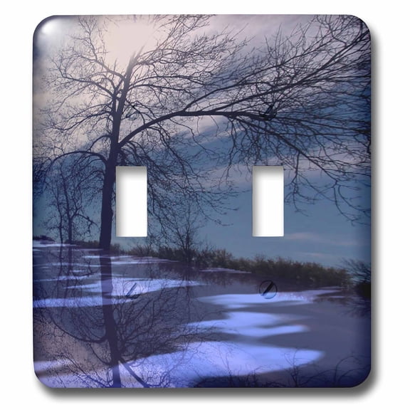 3dRose, Blue Tree 3d, double toggle switch