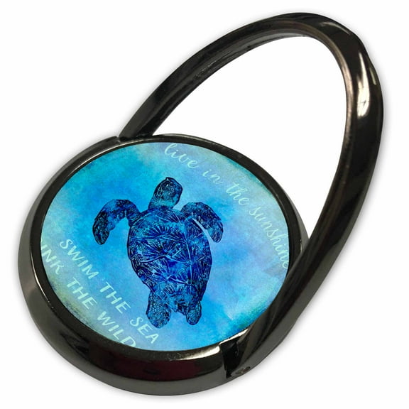 3dRose, Blue Underwater Turtle Illustration With Typography, Phone Ring