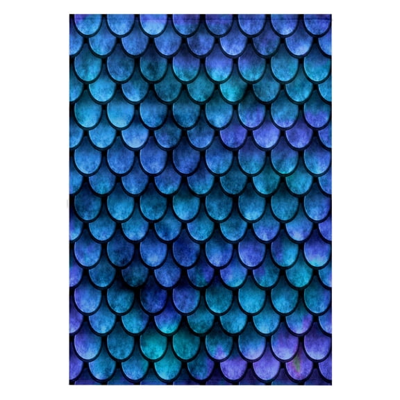 3dRose, Blue Watercolor Mermaid Scale Pattern, 22x30 Bath Hand Pool Towel