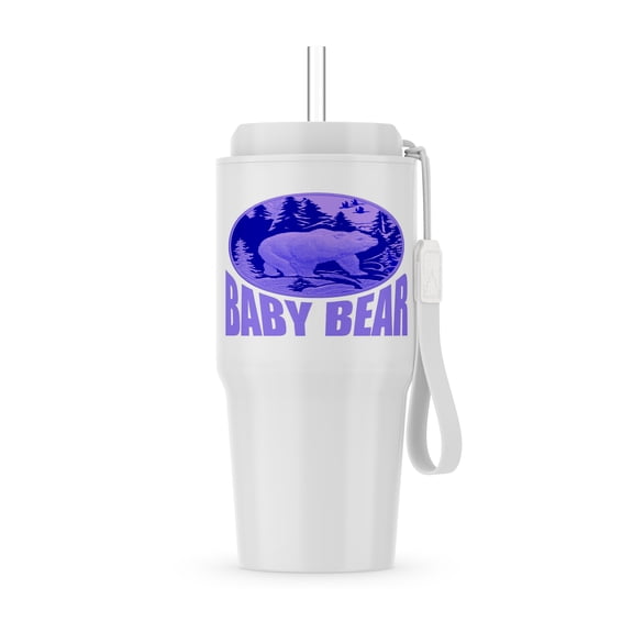 Blue Woodland Baby Bear Camping Cub, 20oz Tumbler