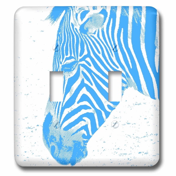 3dRose, Blue Zebra - Animals - Nature Art, double toggle switch