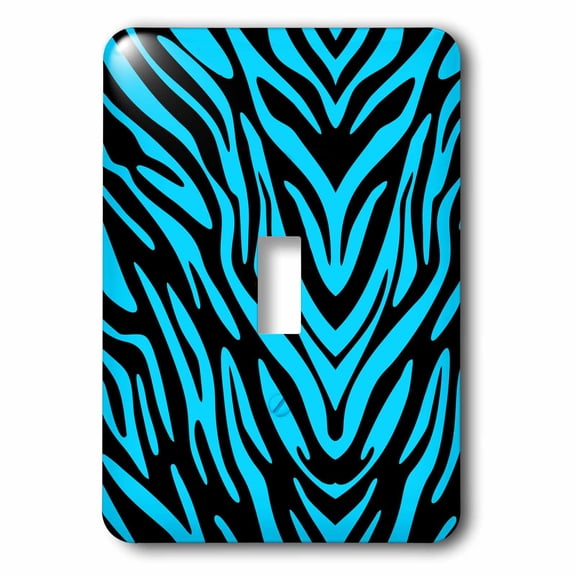 3dRose, Blue and Black Abstract Zebra, single toggle switch