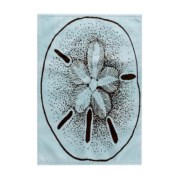 3dRose, Blue and Brown Sand Dollar- Shells- Beach Theme Art, 15x22 Hand Towel