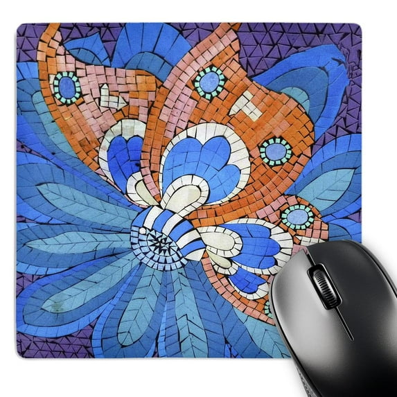 3dRose, Blue and Orange Mosaic, MousePad
