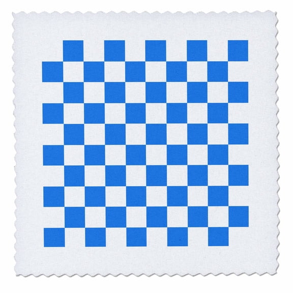 3dRose, Blue and White Checkered Print, 12x12 inch quilt square