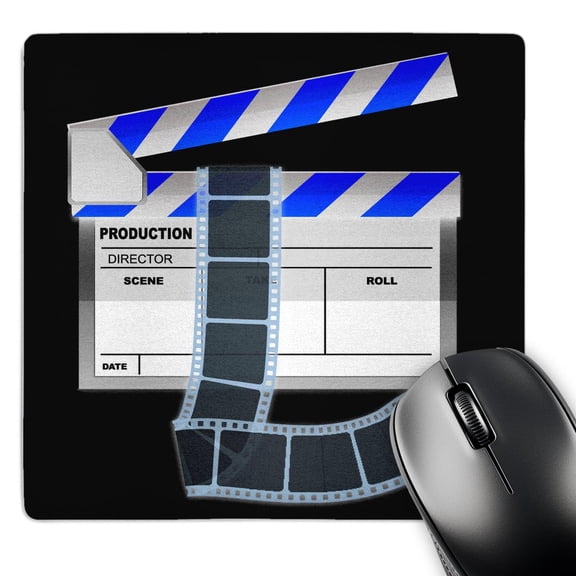 3dRose, Blue and White Movie Clapboard, MousePad