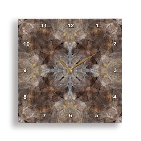 3dRose, Blue and brown abstract., 15x15 Wall Clock