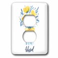 thumbnail image 1 of 3dRose, Blue and yellow watercolor bouquet with the word blessed, 2 plug outlet cover, 1 of 1