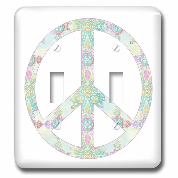 3dRose, Boho Peace Symbol, double toggle switch