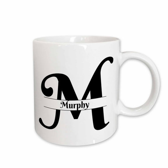 3drose, Bold Script Monogram M - Murphy, 11oz Mug