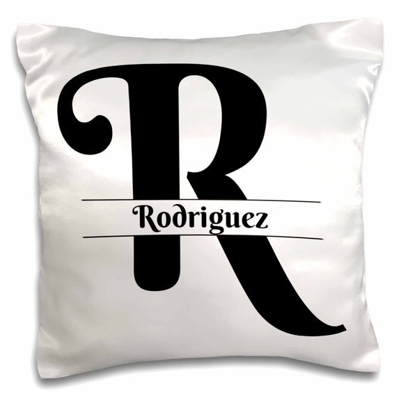 3drose, Bold Script Monogram R - Rodriguez, 16x16 inch Pillow Case