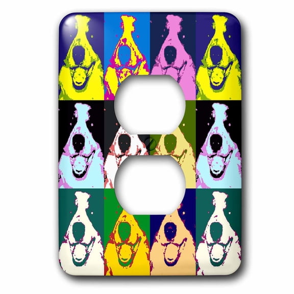 3dRose, Border Collie Pop Art, 2 plug outlet cover