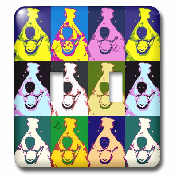 3dRose, Border Collie Pop Art, double toggle switch