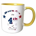 thumbnail image 1 of 3drose, Born on the 4th of July, Patriotic Text Art for Those Whose Birthday Is July 4., 11oz Two-tone Yellow Mug, 1 of 6