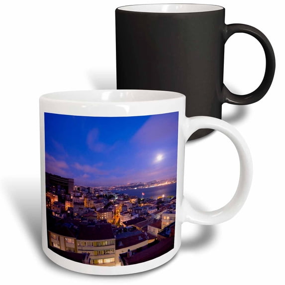 3drose, Bosphorus as Seen from Cihangir at Night, Istanbul, Turkey-as37 Aka1557 - Ali Kabas, 11oz Magic Transforming Mug