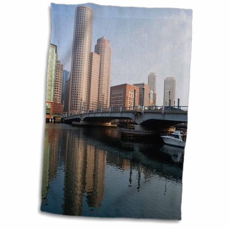 3dRose, Boston skyline, Four Point Channel, Massachusetts - US22 GPR0003 - Greg Probst, 15x22 Hand Towel