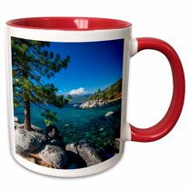 3drose, Boulders and Cove at Sand Harbor State Park, Lake Tahoe, Nevada Usa, 15oz Two-tone Red Mug