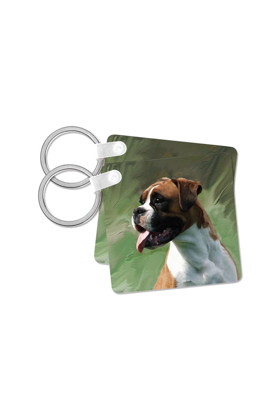 , Boxer Portrait, set of 2 Key Chains