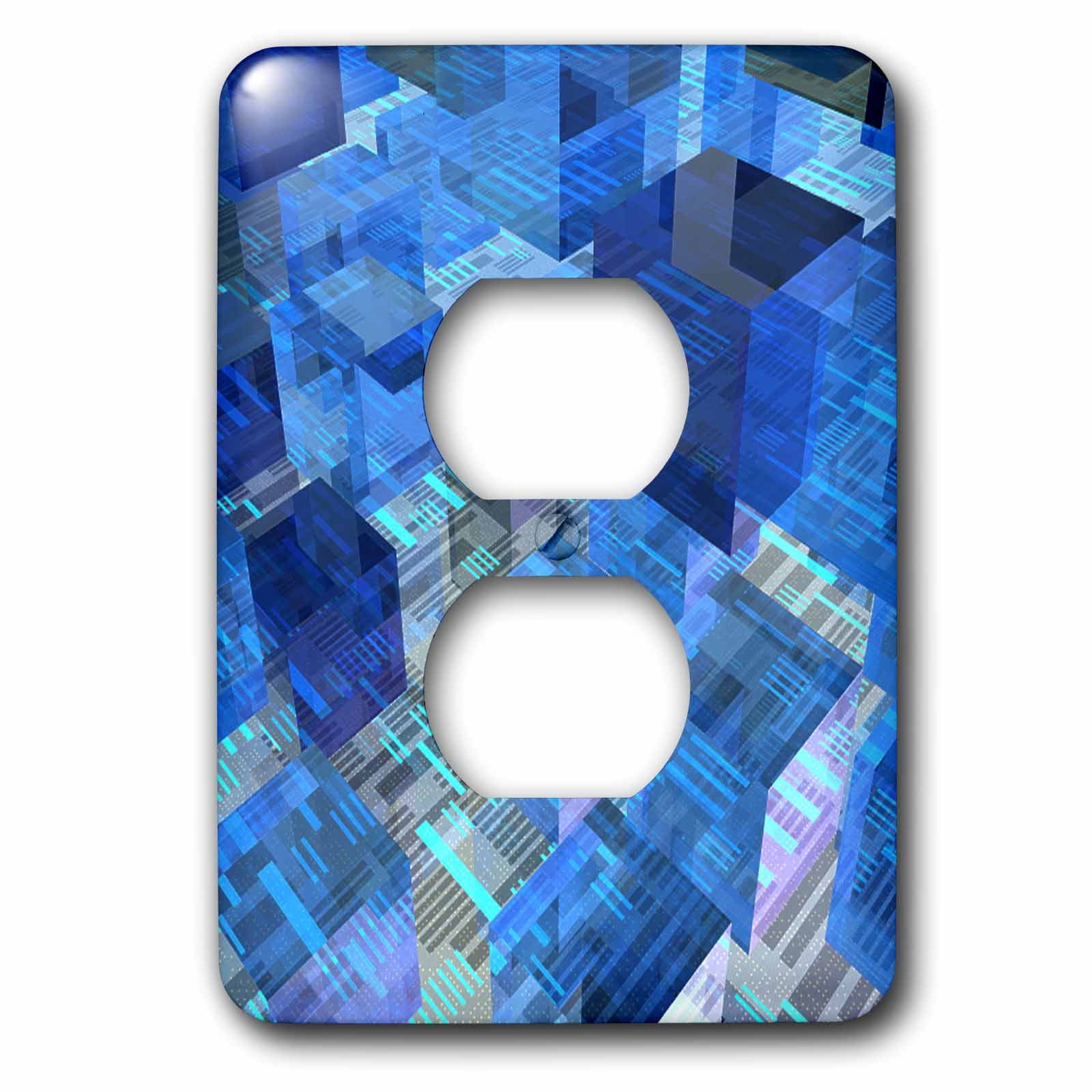 3dRose, Boxes of Blue 3D semi transparent boxes of blue with computer ...