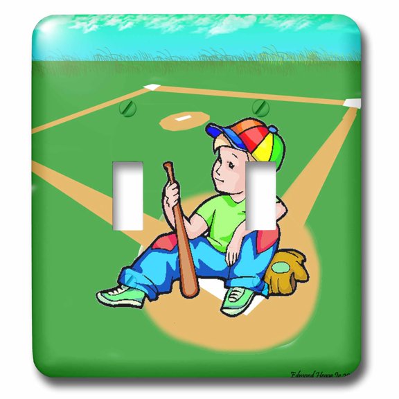 3dRose, Boys and Baseball , double toggle switch