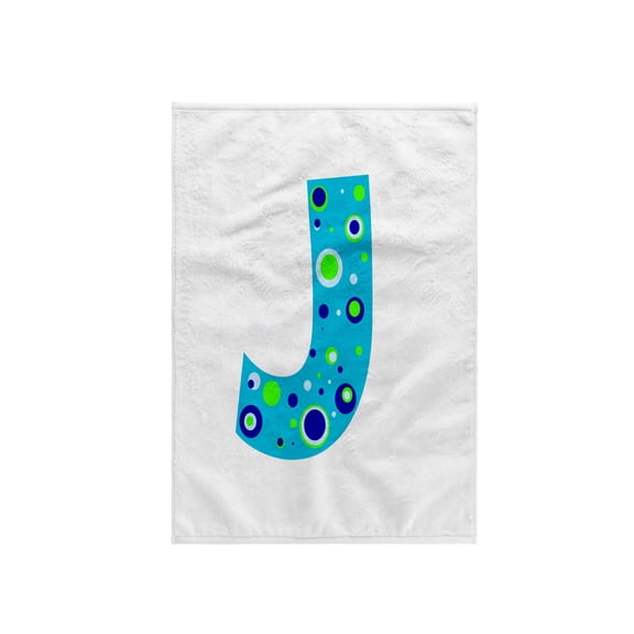 3dRose, Boys blue letter J, 15x22 Hand Towel