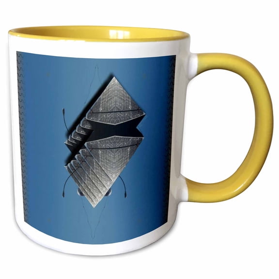 3drose, Brainy Robotic Bug, 11oz Two-tone Yellow Mug