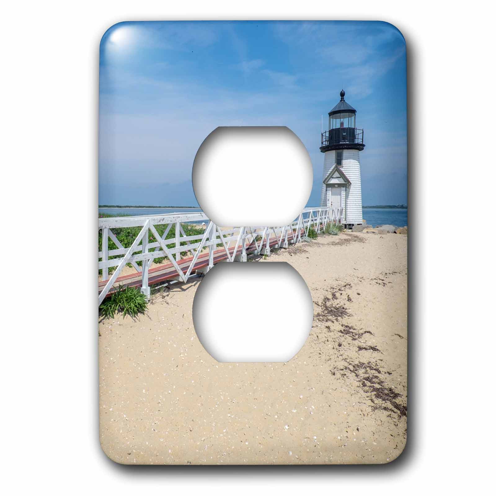 3dRose, Brant Lighthouse, Nantucket Harbor, Nantucket, Massachusetts, USA, 2 plug outlet cover