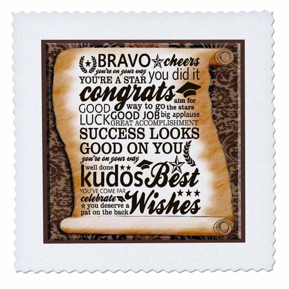3dRose, Bravo Cheer Congrats, 10x10 inch quilt square
