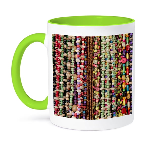 3dRose, Brazil, Amazon, Manaus. Souvenir necklaces., 11oz Two-Tone Green Mug
