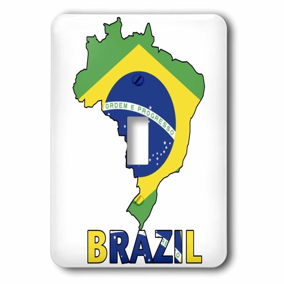 3dRose, Brazilian flag in the map and letters of Brazil, single toggle switch