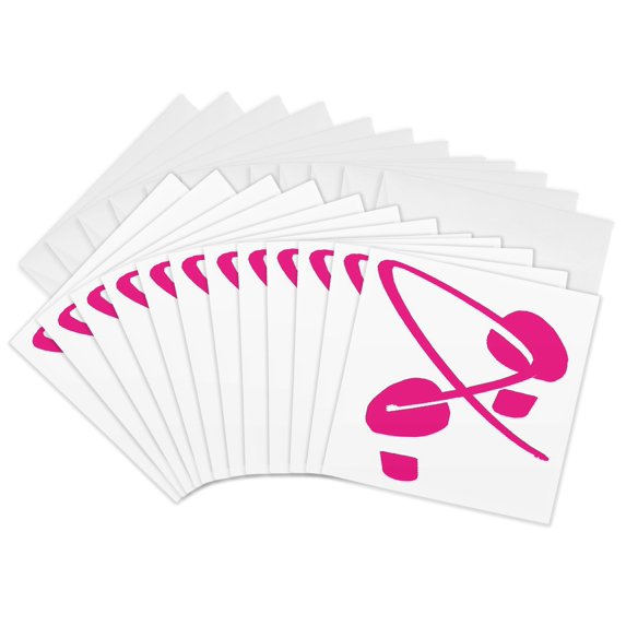 3drose, Breast Cancer Awareness Footprints, 12 Greeting Cards with Envelopes