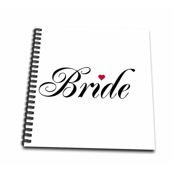 3dRose, Bride with red love heart part of a bride and groom set - wedding marriage married hen bachelorette, Memory Book 12 x 12 inch