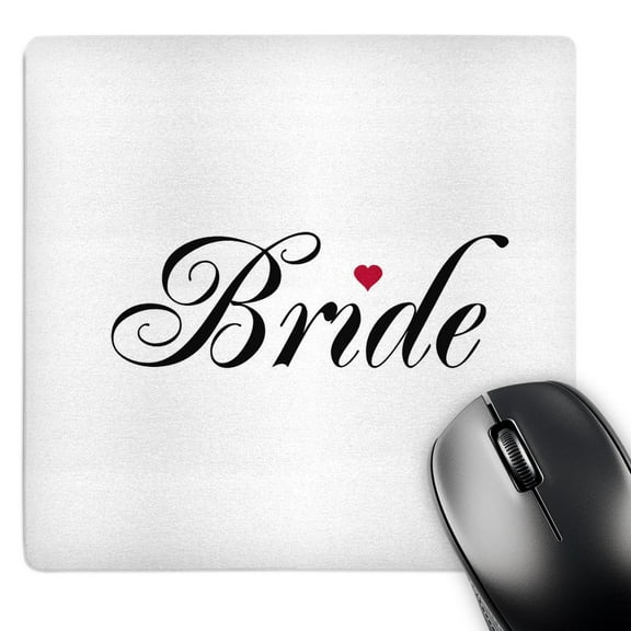 3dRose, Bride with red love heart part of a bride and groom set - wedding marriage married hen bachelorette, MousePad