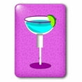 thumbnail image 1 of 3dRose, Bright Blue Margarita in Glass with Lime - Purple Background, single toggle switch, 1 of 1