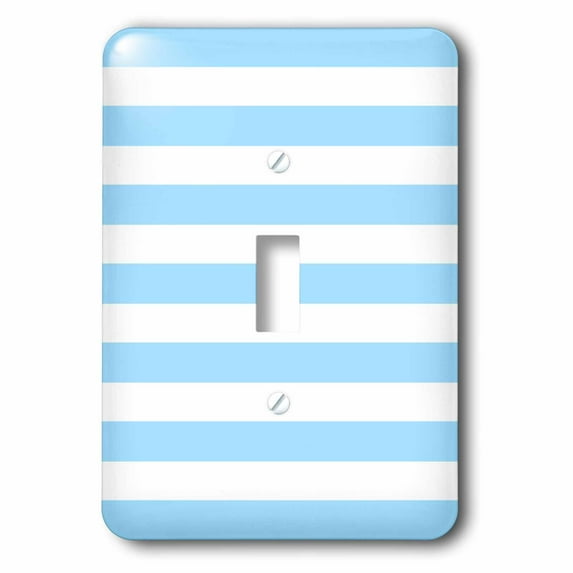 3dRose, Bright Blue and White Striped pattern - contemporary classic, single toggle switch
