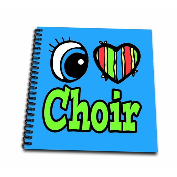 3dRose, Bright Eye Heart I Love Choir, Memory Book 12 x 12 inch