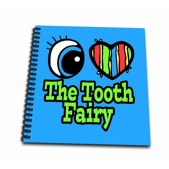 3dRose, Bright Eye Heart I Love The Tooth Fairy, Memory Book 12 x 12 inch