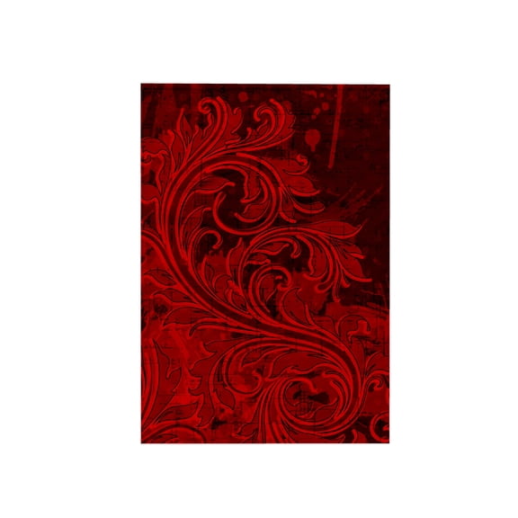 3dRose, Bright Red Grunge Flourish, 15x22 Hand Towel