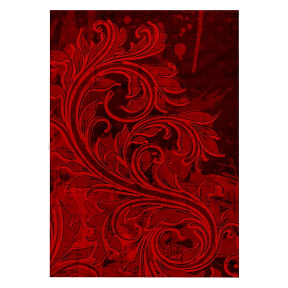 3dRose, Bright Red Grunge Flourish, 22x30 Bath Hand Pool Towel